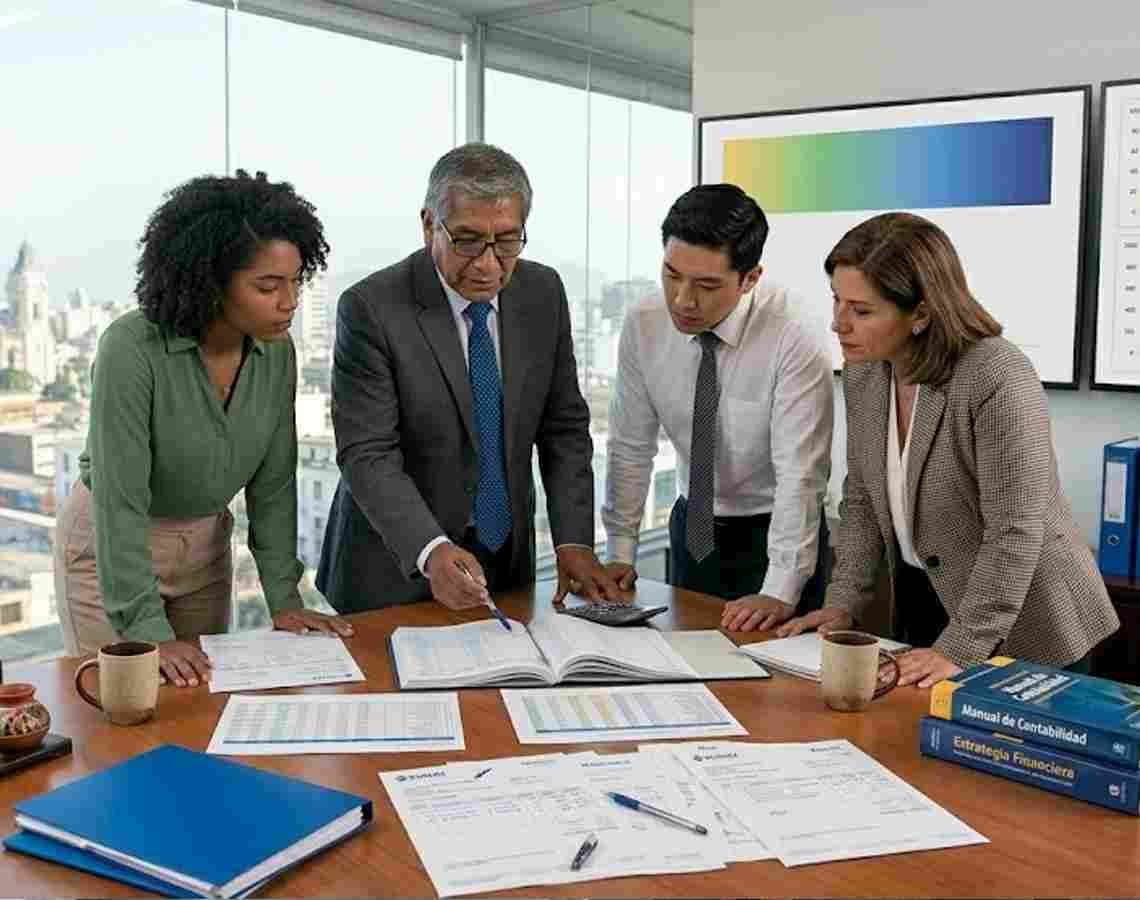 Consultores de Grupo JC evaluando informes de gestión financiera